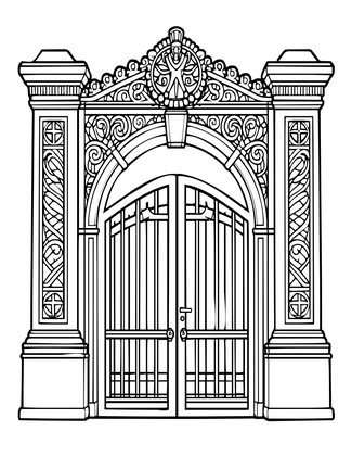 Gladiator Gate - Free printable coloring page