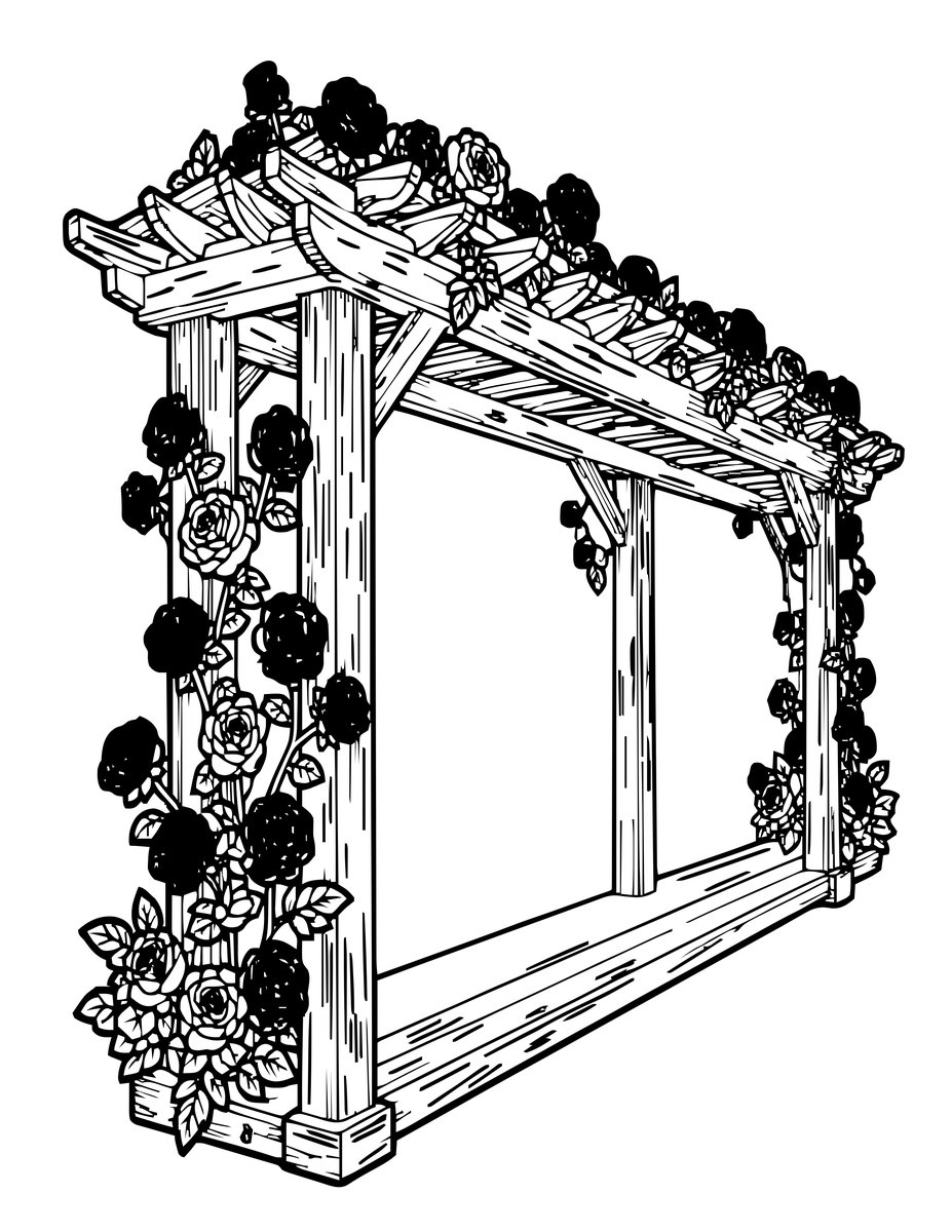 Climbing Pergola - free printable coloring page