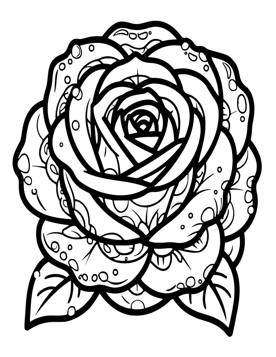 Winter Rose - free printable coloring page