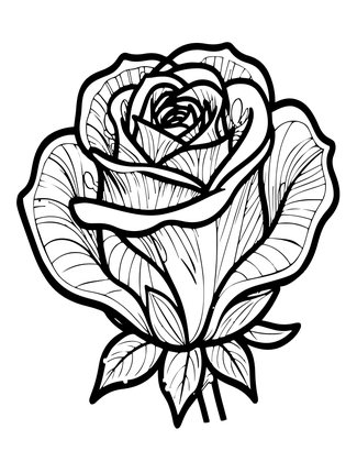 Morning Rose - Free printable coloring page