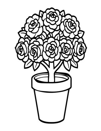 Miniature Roses - Free printable coloring page
