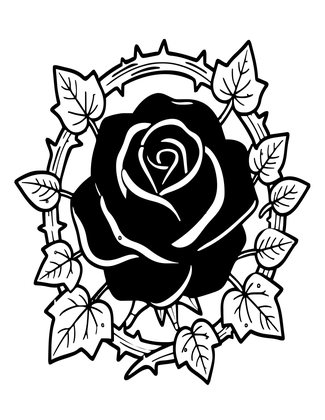 Blue Rose Fantasy - Free printable coloring page