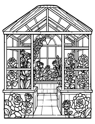 Rose Conservatory - Free printable coloring page