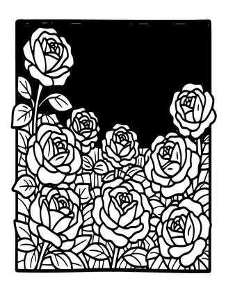 Rose at Dusk - Free printable coloring page