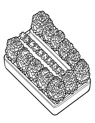 Rose Bed Formal - Free printable coloring page