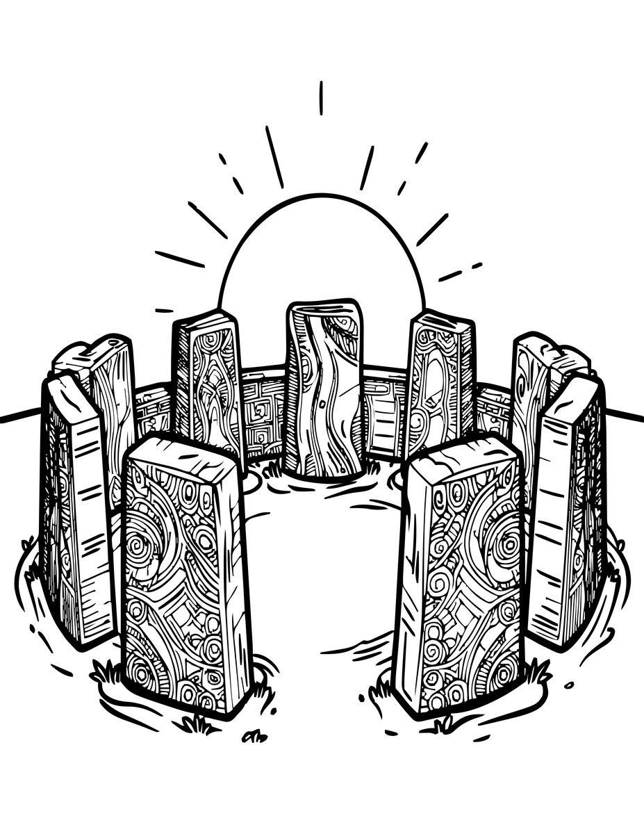 Stonehenge - free printable coloring page