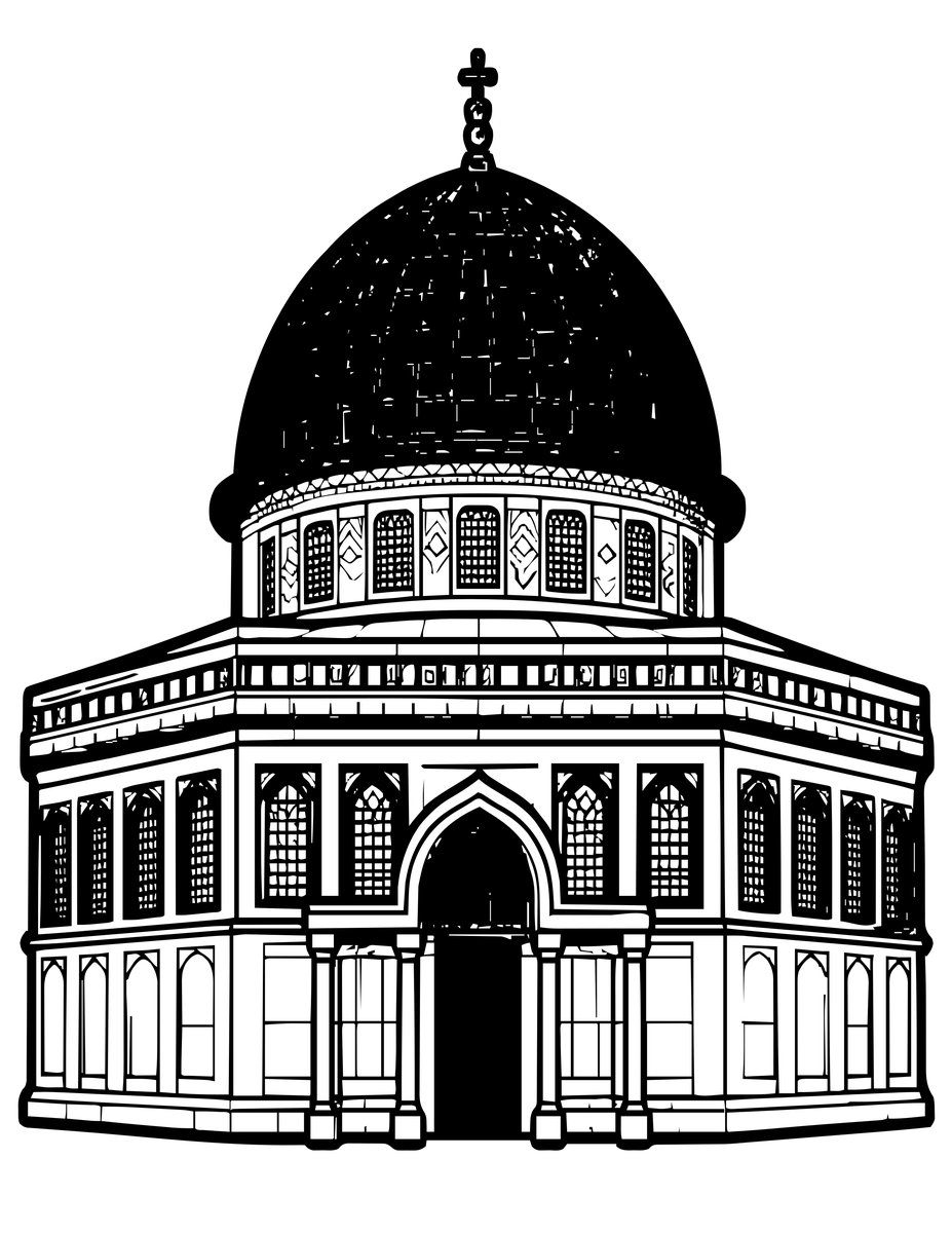 Dome of the Rock - free printable coloring page