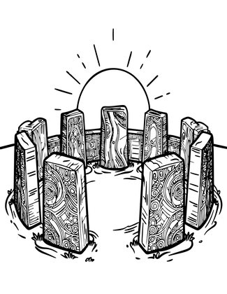 Stonehenge - Free printable coloring page