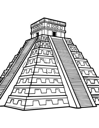 Aztec Pyramid - Free printable coloring page