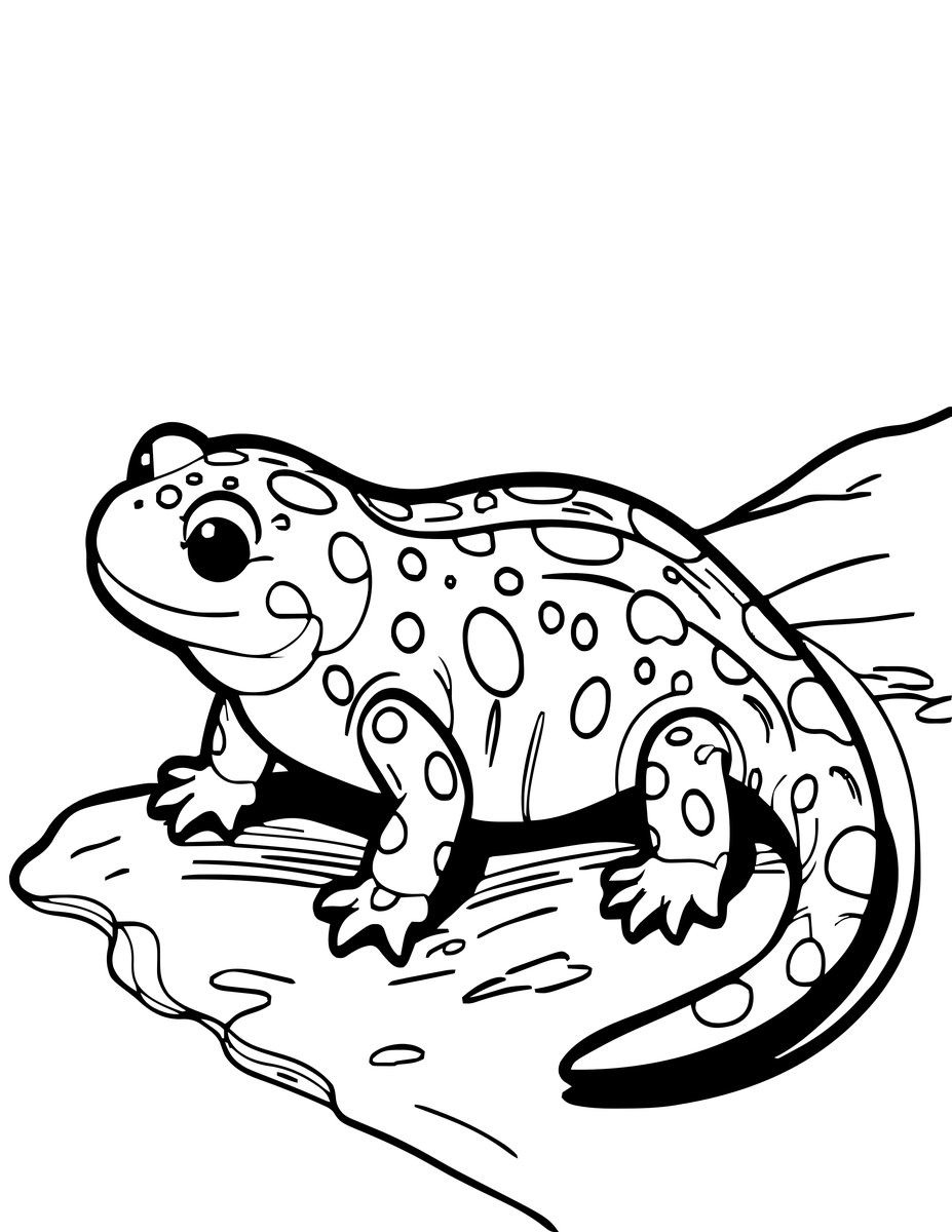 Spotted Salamander - free printable coloring page