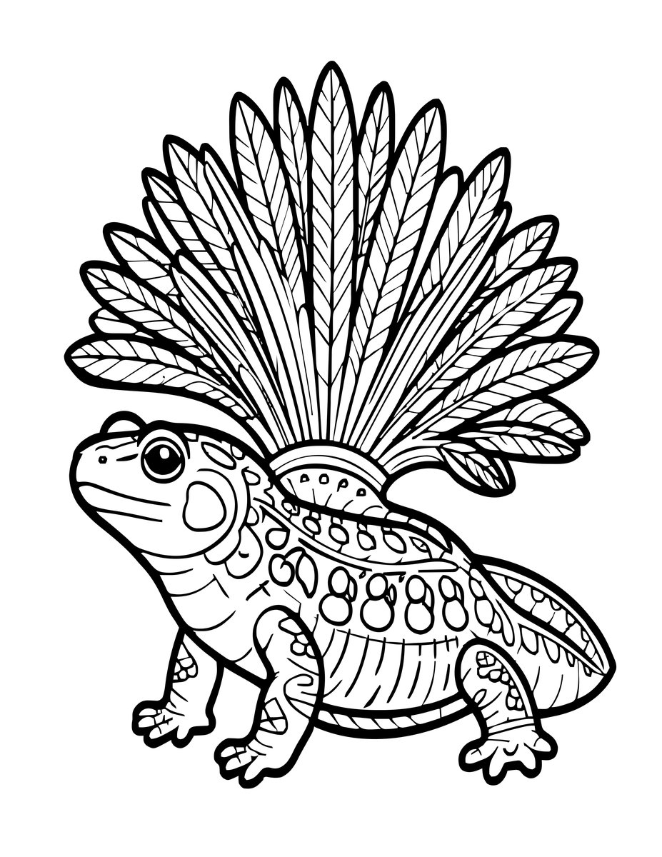 Newt Crest Display - free printable coloring page