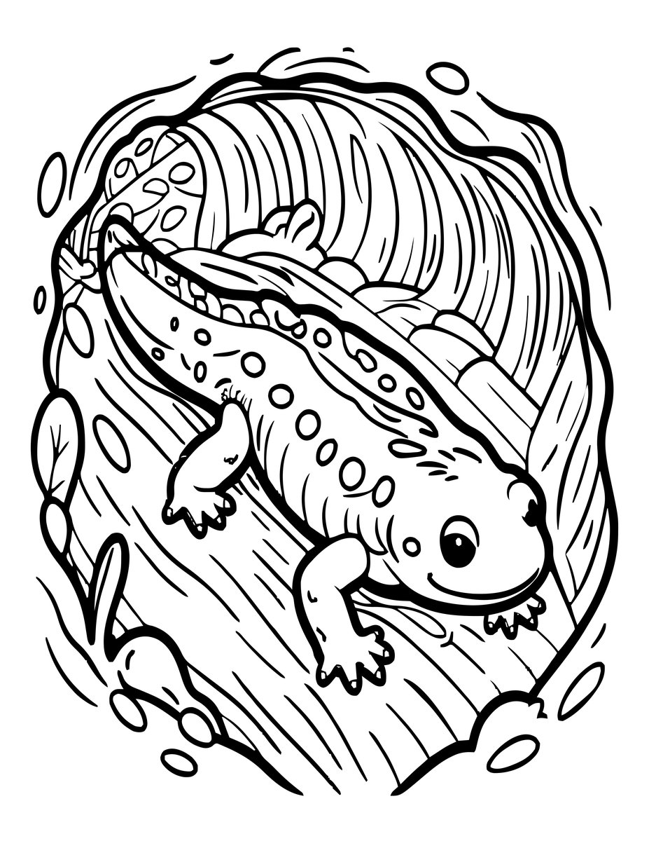 Cave Salamander - free printable coloring page