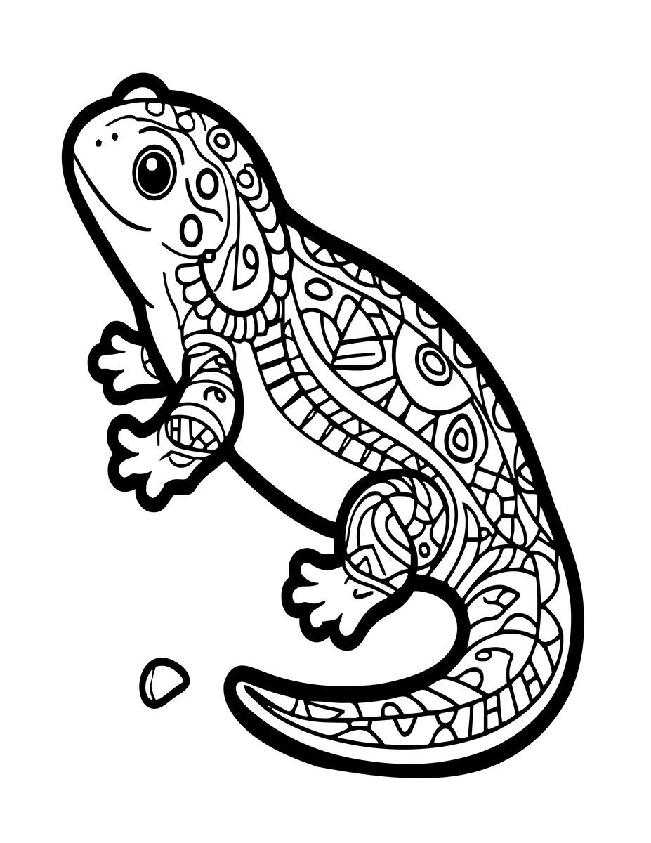 Salamander Tail Regrowth - free printable coloring page