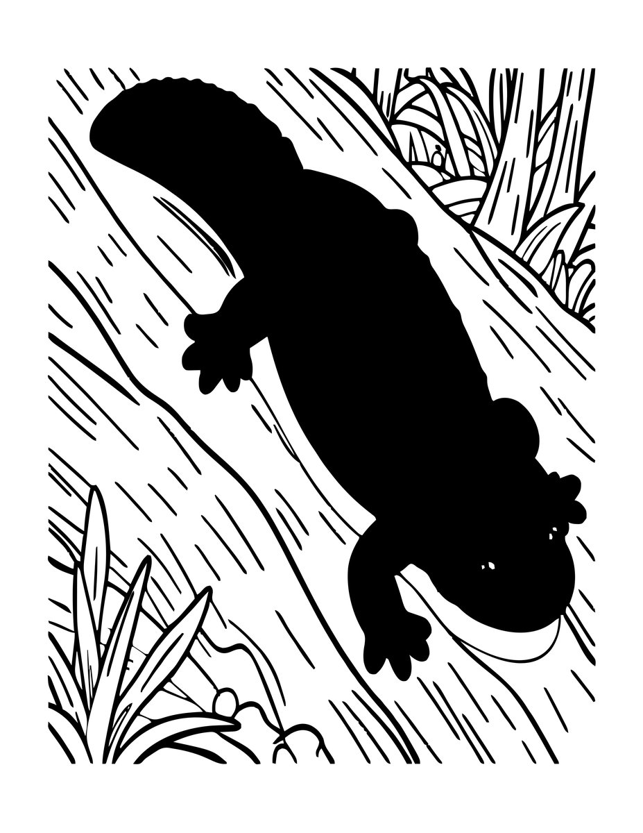 Red Efts - free printable coloring page