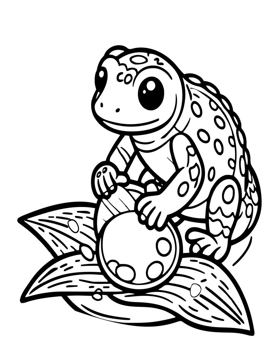 Newt Eggs - free printable coloring page