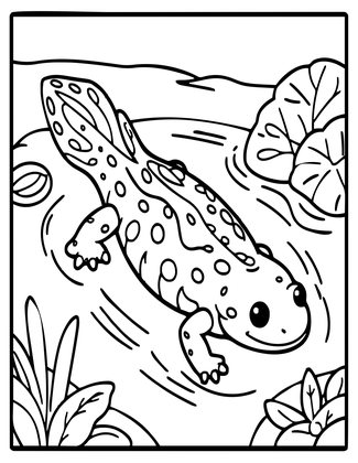 Salamander Larva - Free printable coloring page