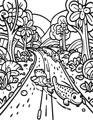 Newt Migration - Free printable coloring page