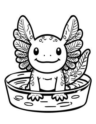 Axolotl - Free printable coloring page