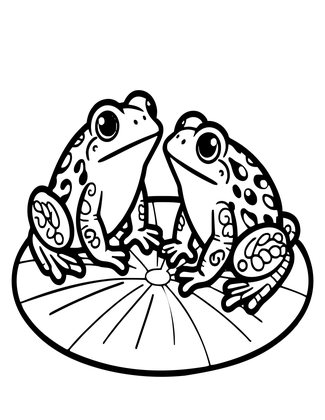 Newt and Frog - Free printable coloring page