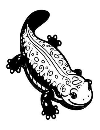 Ribbed Newt - Free printable coloring page