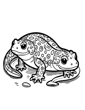 Salamander at Night - Free printable coloring page