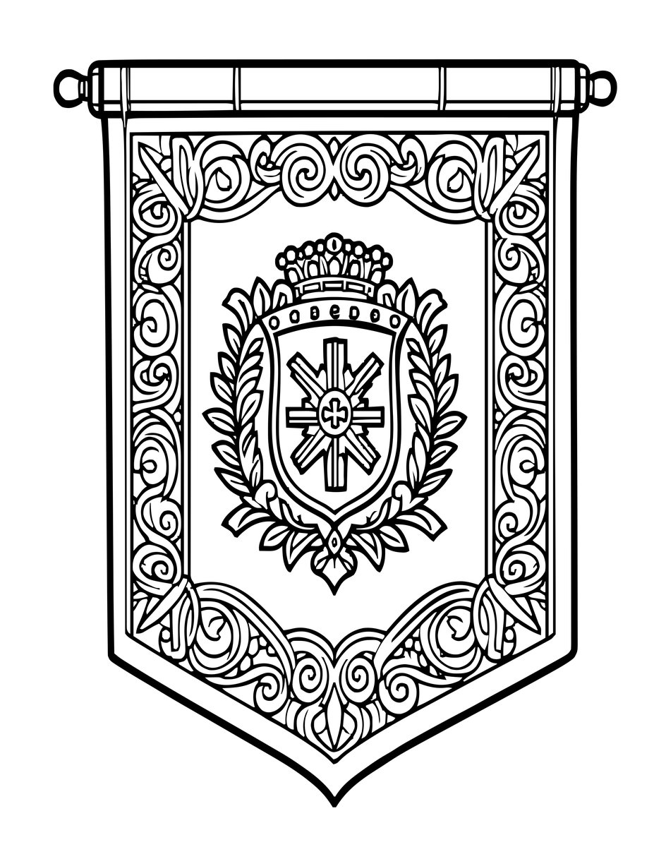 Samurai Clan Banner - free printable coloring page