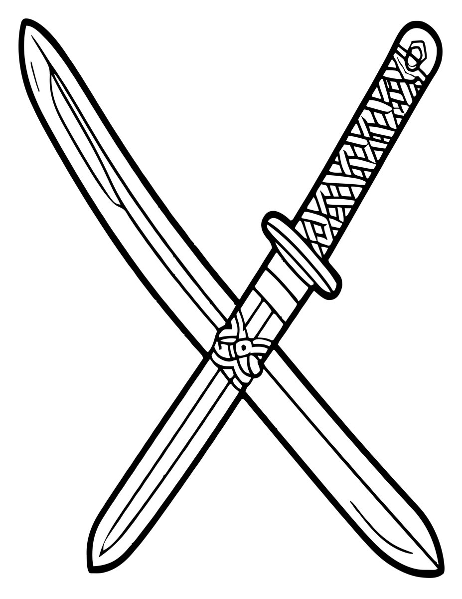 Katana Detail - free printable coloring page