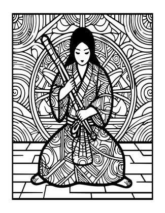 Seppuku Scene - Free printable coloring page
