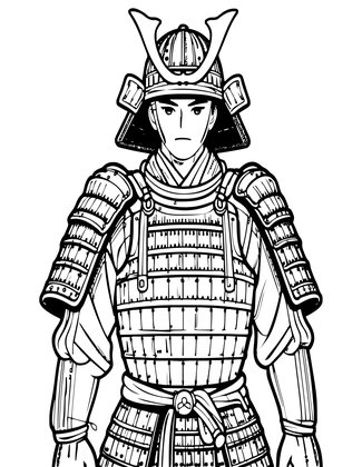 Ancient Samurai - Free printable coloring page