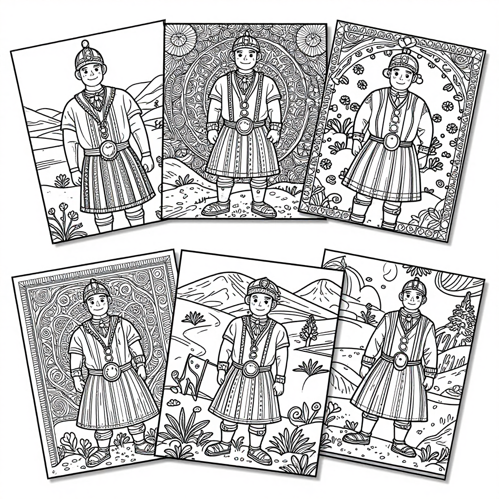 Scottish Highlands coloring pages collection - 30 free printable pages