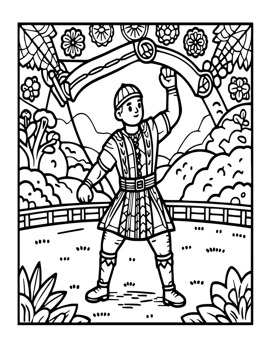 Highland Games - free printable coloring page