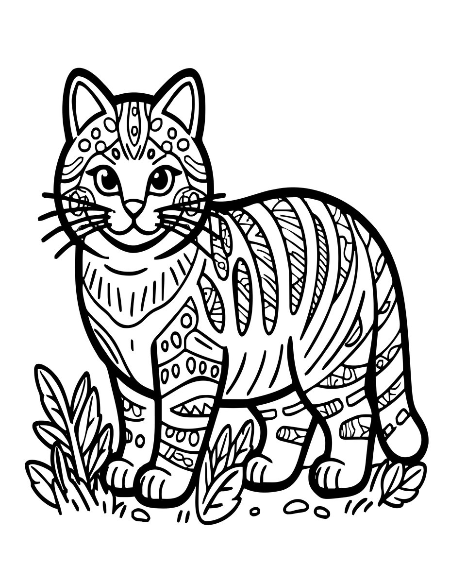 Scottish Wildcat - free printable coloring page