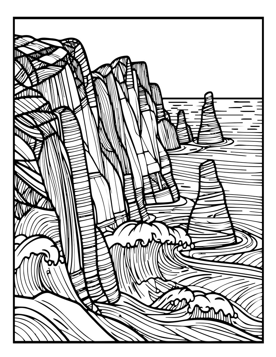 Scottish Seashore - free printable coloring page