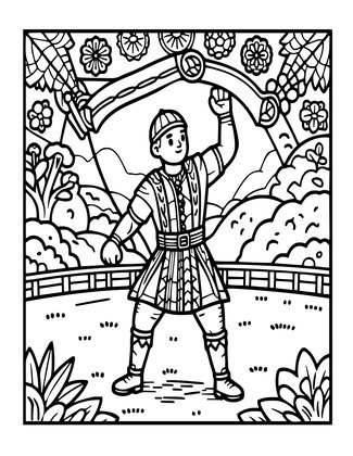 Highland Games - Free printable coloring page