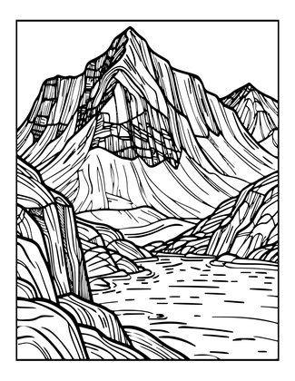 Skye Landscape - Free printable coloring page