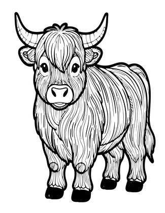 Highland Cow - Free printable coloring page