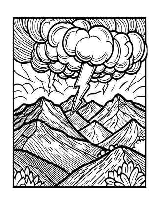 Highland Storm - Free printable coloring page