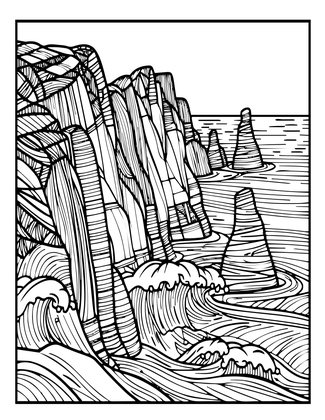 Scottish Seashore - Free printable coloring page