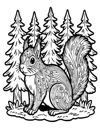 Red Squirrel - Free printable coloring page