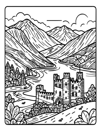 Loch Ness - Free printable coloring page