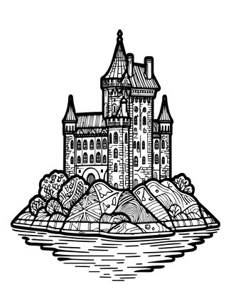 Eilean Donan Castle - Free printable coloring page