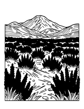 Heather Moorland - Free printable coloring page