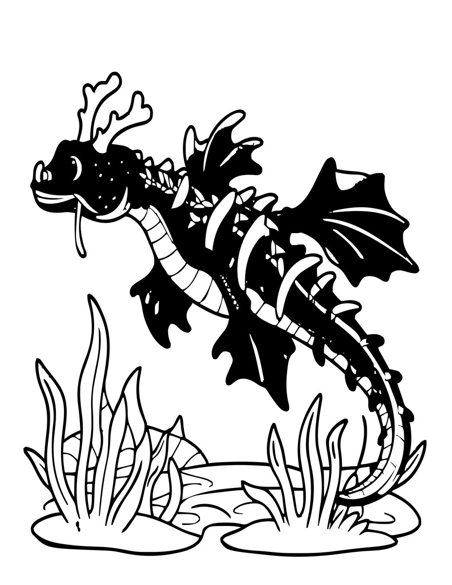 Weedy Sea Dragon - free printable coloring page