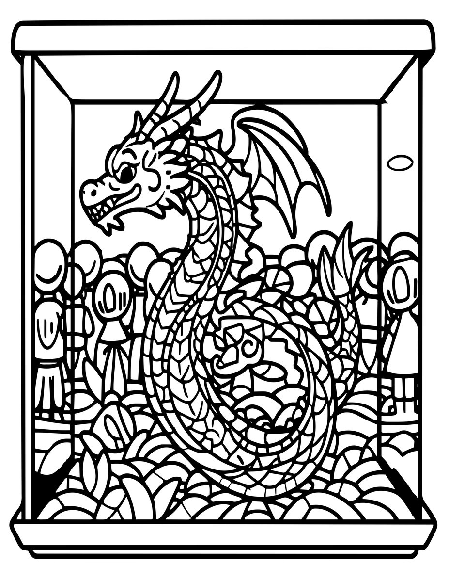 Aquarium Glass - free printable coloring page