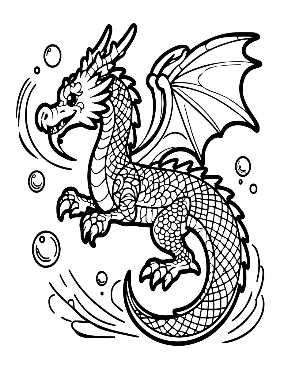 Bubble Stream - free printable coloring page