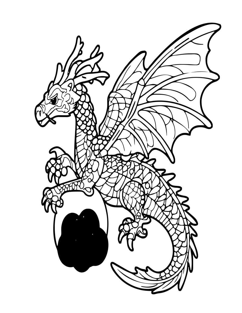 Male with Eggs - free printable coloring page