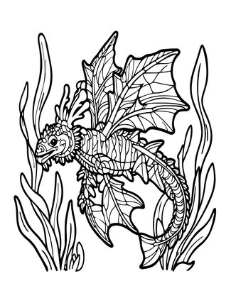 Leafy Sea Dragon - Free printable coloring page