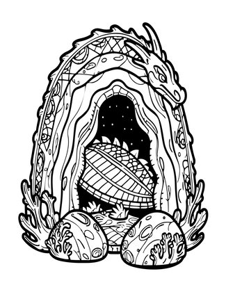 Rock Hiding - Free printable coloring page