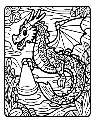 Night Dive - Free printable coloring page