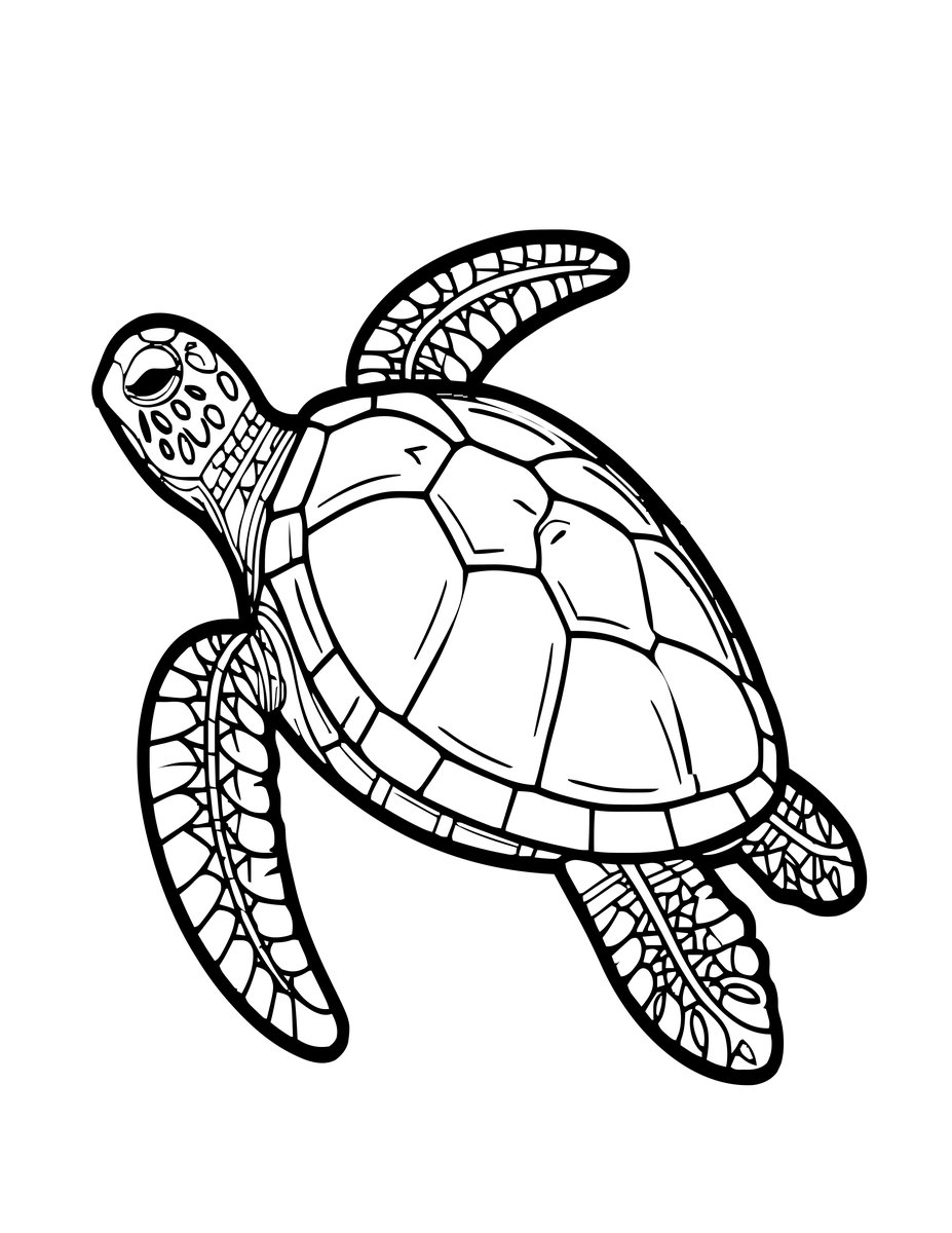 Turtle Migration - free printable coloring page